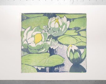 Water Lilies (Nénuphars) - Mabel Royds - Sérigraphie - Image - Impression - Screenprint - Nymphéas