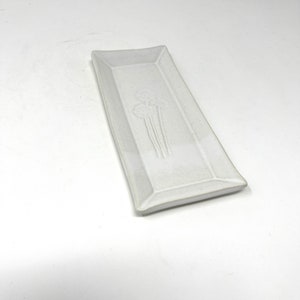Handcrafted slab stoneware plate, white potter, handmade plate, small plate, butter dish