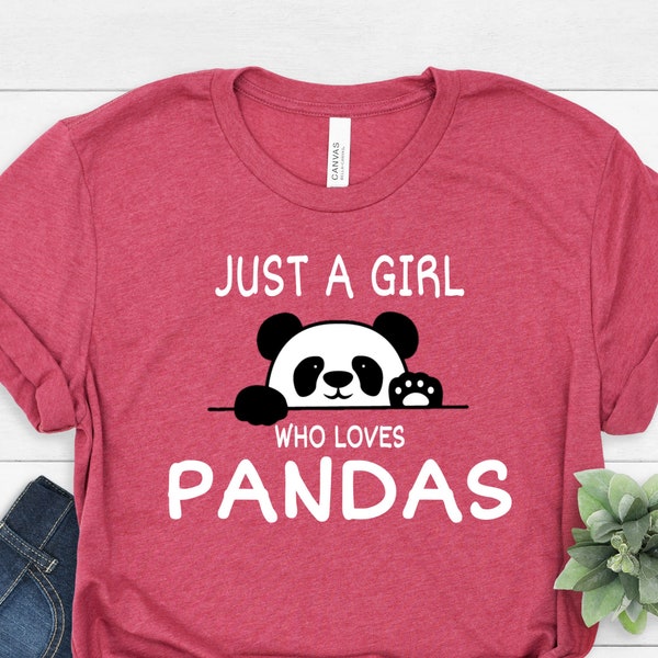 Chemise Panda, Juste une fille qui aime les pandas, Chemise Panda drôle, Chemise Panda Lover, Cadeau pour elle, Chemise drôle, Chemise Panda mignonne, Tee Pandas