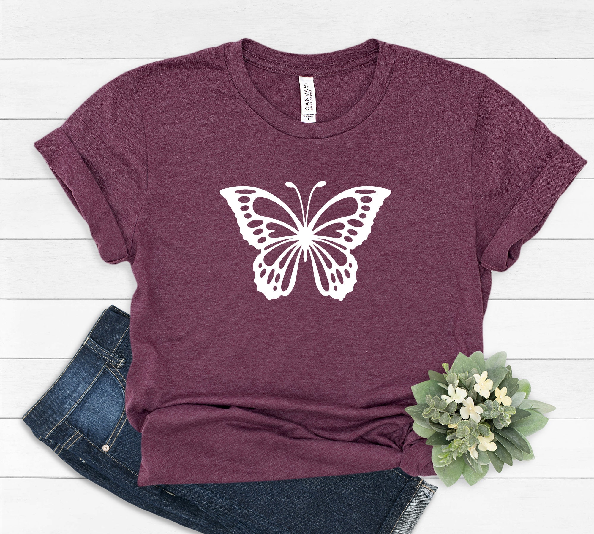 Butterfly Shirt Monarch Butterfly TShirt Butterfly Pocket Etsy