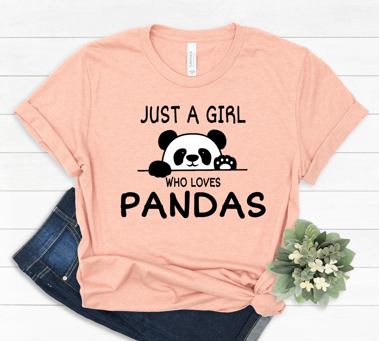 Panda Shirt Just a Girl Who Loves Pandas Funny Panda Shirt - Etsy