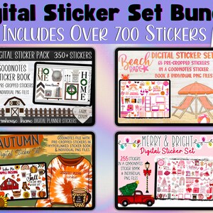 Digital Sticker Set Bundle, Sticker Book for GoodNotes, Pre-Cropped Stickers, Instant Download - Digital Planner Stickers