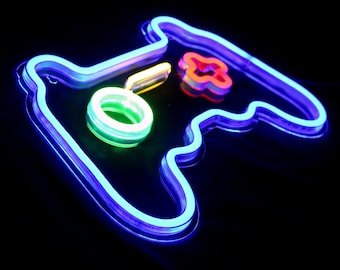 Gamepad Neon Sign | Boys Bedroom Decor | Gift for Him | Controller LED Light | Gamer Present | Christmas Stocking