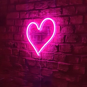 Pink Love Heart Neon Light | Girls Wall Decor | Wedding Sign | Mothers Day Gift For Her + Valentine Idea