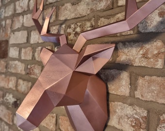 Large Copper Stag Head | Deer Head Wall Decor  | Christmas Reindeer | Gift for Her