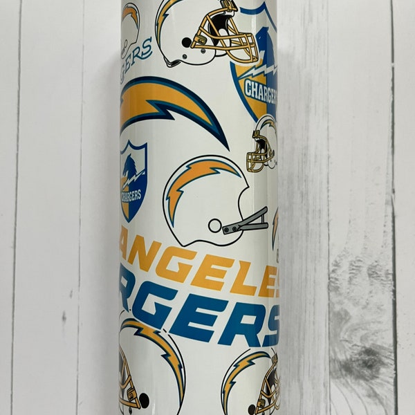 Chargers, Full wrap Sublimation,  20oz tumbler, Ready to ship,RTS, NFL, Los Angeles Chargers, Football team,