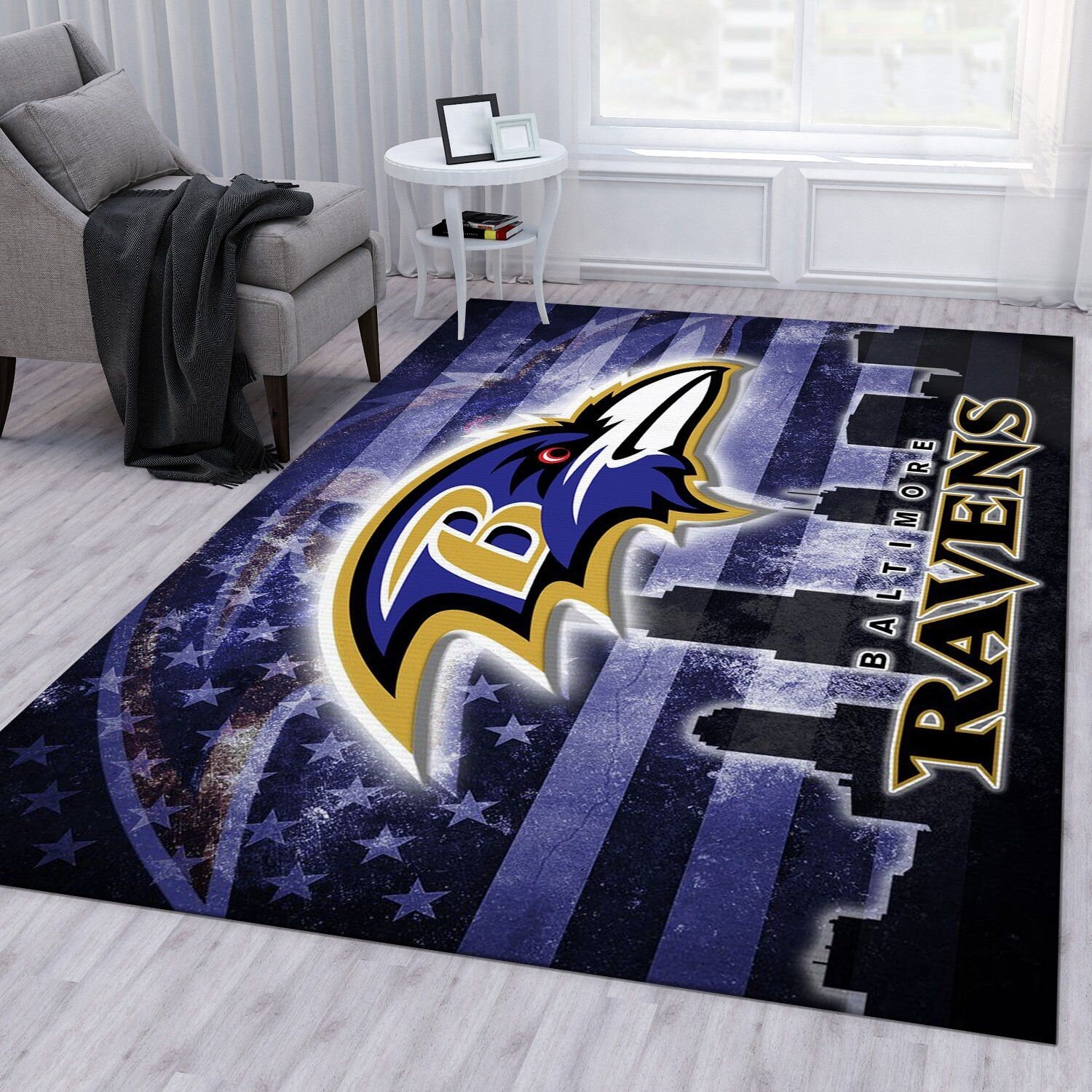 Baltimore Ravens Nfl Area Rug For Christmas Bedroom Rug Home Etsy