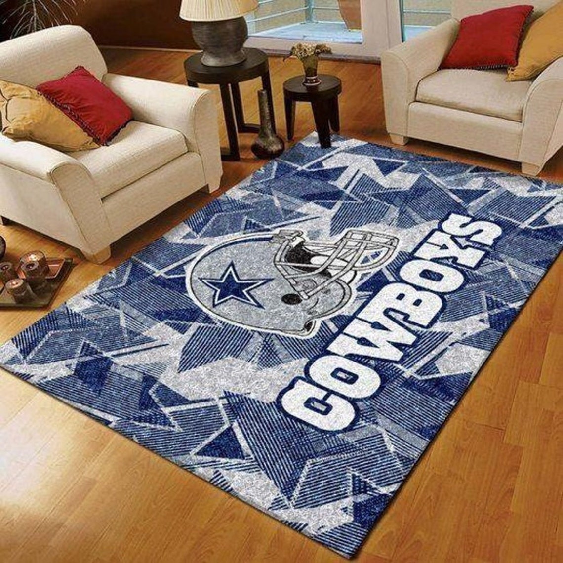 Dallas Cowboys Floor Area Rug Nfl Football Home Decor Area Etsy