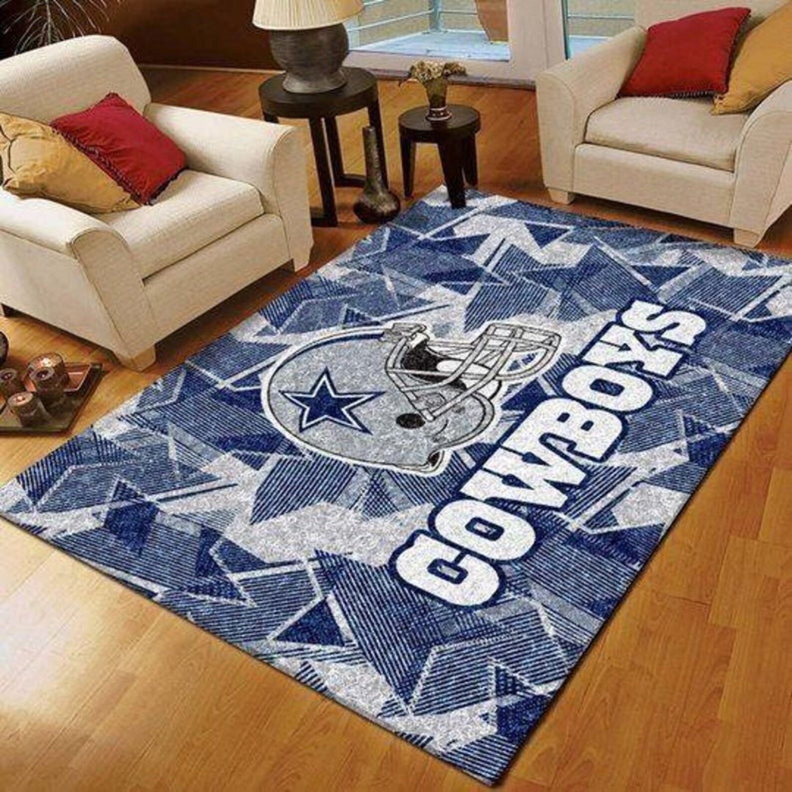 Dallas Cowboys Floor Area Rug Nfl Football Home Decor Area Etsy