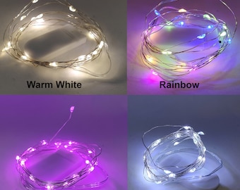 Guirnaldas de luces LED de 6,5 pies y 20 luces de alambre de cobre alimentadas por batería decoración impermeable diferentes colores disponibles vendedor de EE. UU.