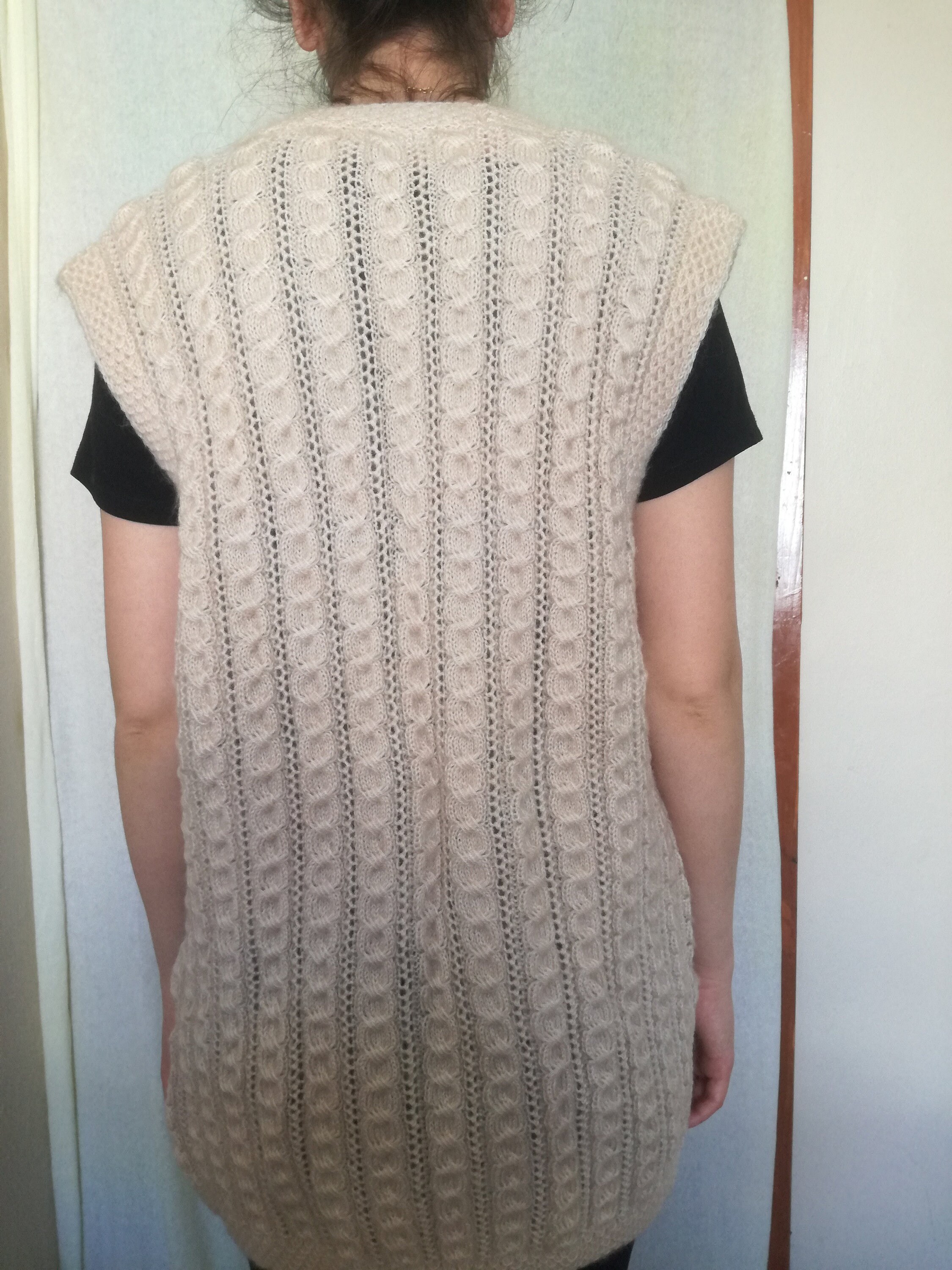 FEMALE Hand knitted LOCAL VEST. Ecru Colour. Natural Cotton Etsy