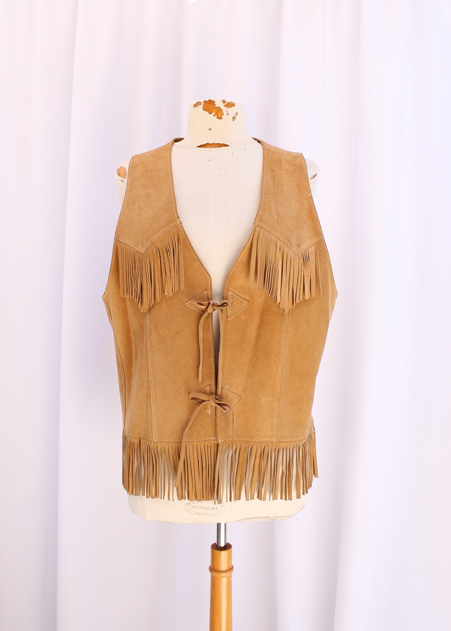 VINTAGE Western Fringe Vest Etsy