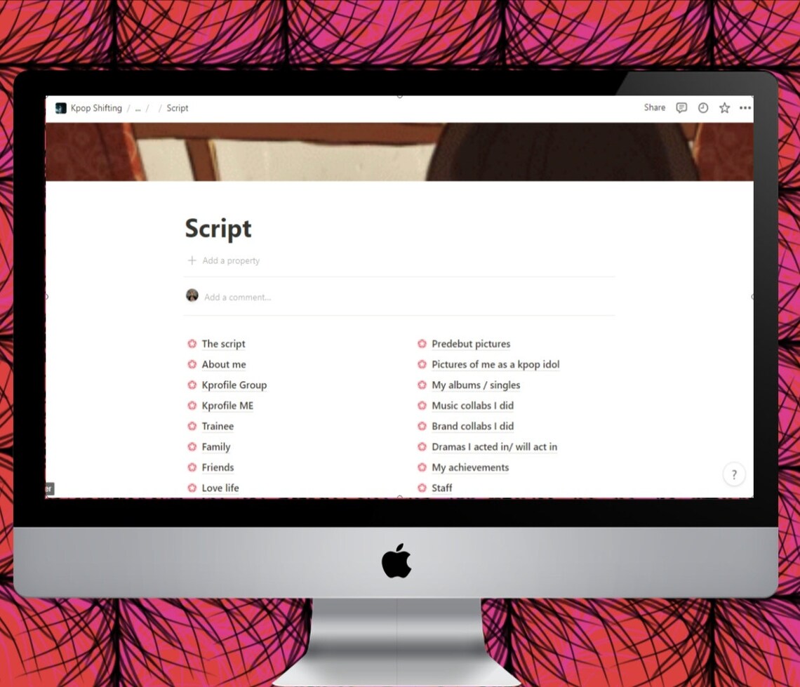 Kpop Shifting Notion Template Etsy