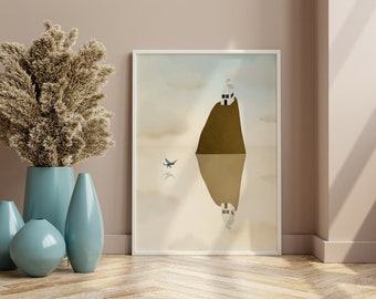 Casa en una roca, decoración del hogar cristiano, arte de la pared bíblica, arte moderno cristiano, DESCARGA INSTANTE, impresión cristiana, impresión moderna, decoración del hogar