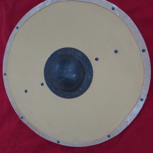 Yellow Viking shield (planked NOT ply) in stock, ready to ship shops