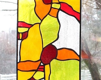 Summer Sunset Stained Glass Window Hangings