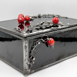 Black Stained Glass Jewellery Box, Unique gothic home decor