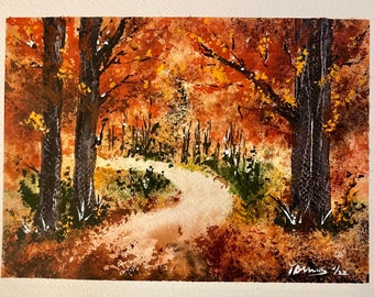 The "Enchanted Forest" watercolor, original signed