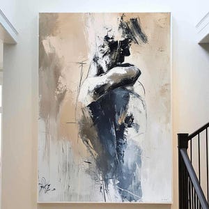 lovers art Woman painting abstract portrait painting Woman face Canvas Art Abstract Lady Framed Original Wall Art abstract woman art