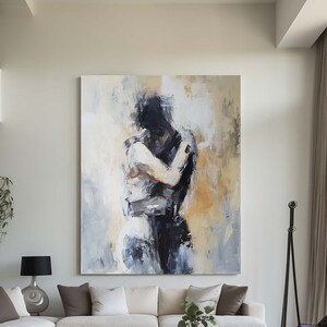Retrato sin rostro pintura amantes decoración pintura al óleo arte abstracto dama enmarcada mujer pintura original arte de la pared mujer cara lienzo arte