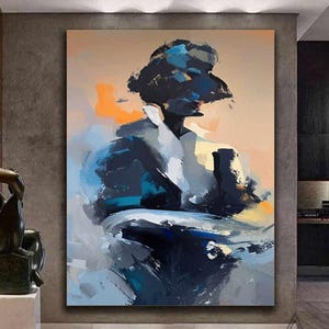 恋人たちのアート オリジナルウォールアート 抽象的な女性 額入りの抽象的な肖像画 女性の絵画 女性の顔 キャンバスアート 抽象的な女性アート