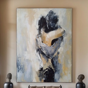 Woman face Canvas Art Modern wall art Gift for him Abstract Lady Framed portrait painting Woman painting lovers art abstract woman art