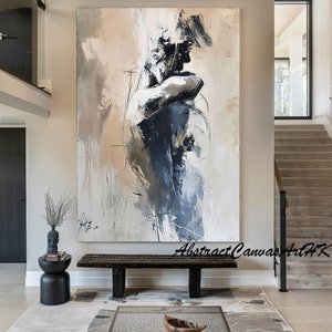 Woman Painting Abstract Portrait Painting Woman Face Canvas Art ...