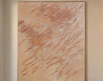 Original Earth Textured Painting, Brown Minimalist Wall Art, Oil Acrylic Canvas Home Decor