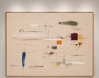 Neutral Abstract Wall Art, Minimalist Canvas Painting, Modern Beige Wall Decor, Large Contemporary Artwork, Luxury Living Room Art