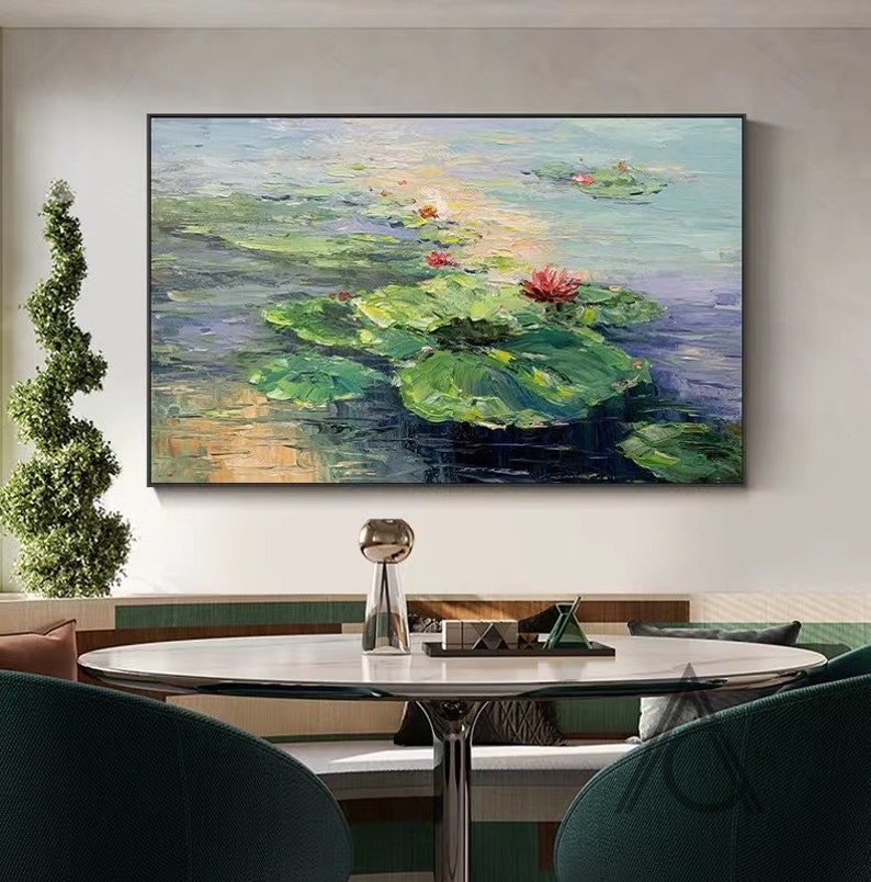 Claude Monet Painting Water Lilies Oil Paintings on Canvas Art - Etsy