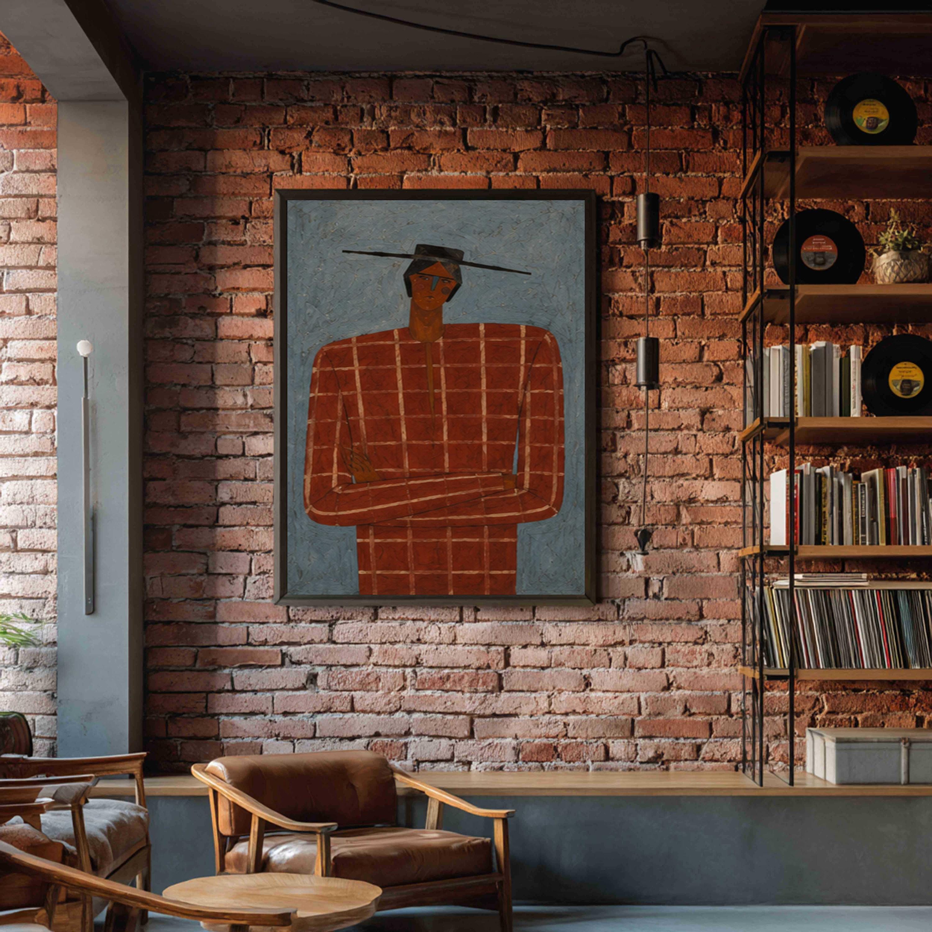 Retro Portrait Painting,large Abstract Woman Figure Painting Wabi Sabi ...