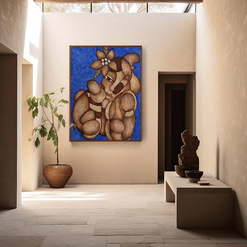 Abstract Lady Framed Woman Painting Picasso Figure Art Original Woman