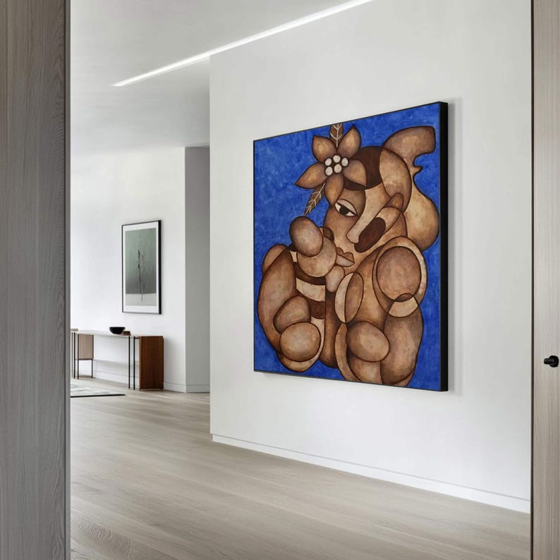 Abstract Lady Framed Woman Painting Picasso Figure Art Original Woman