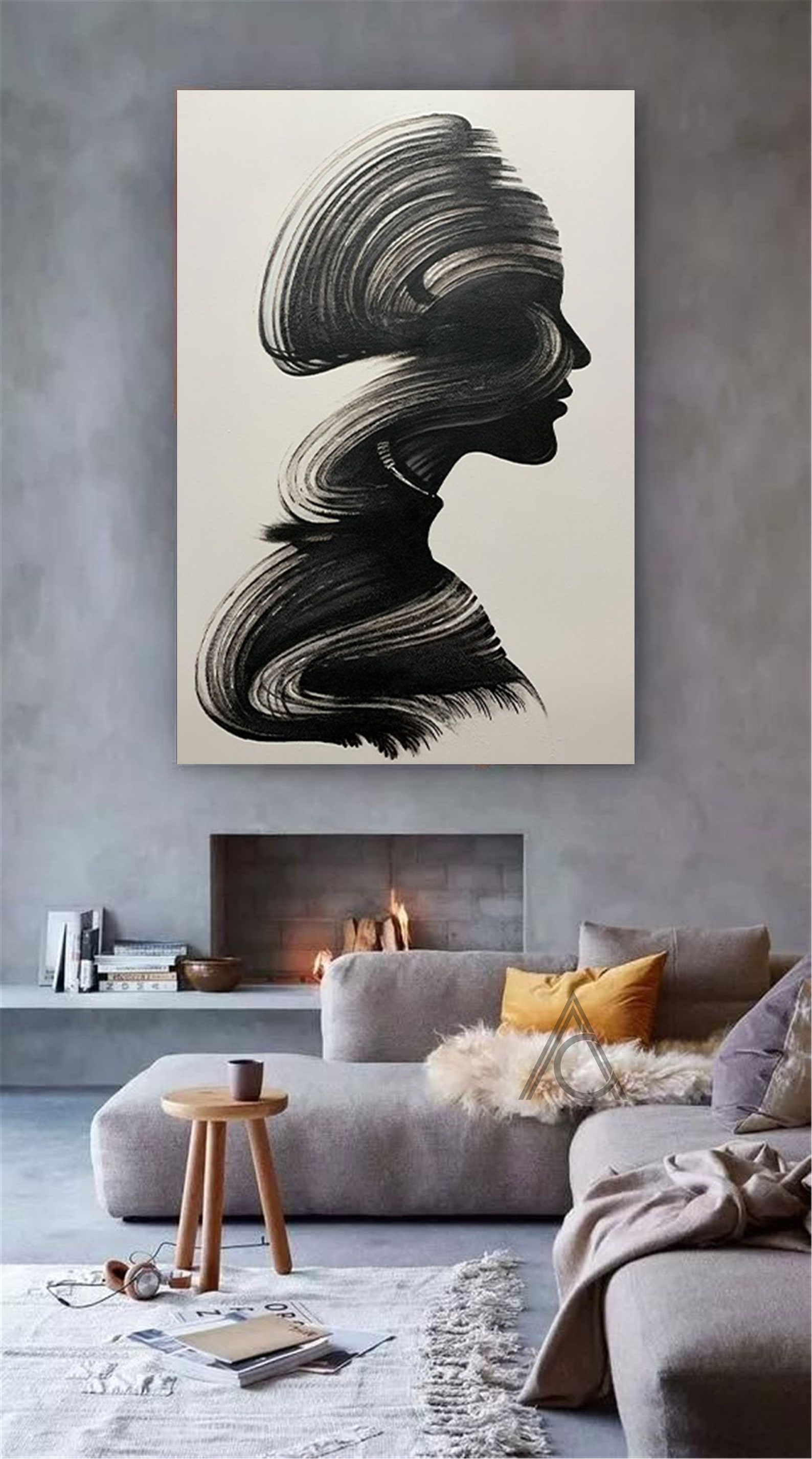 White and Black Painting Black Textured Wall Art White and Etsy