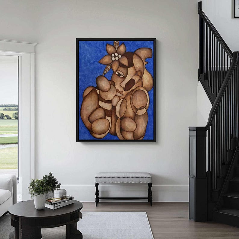 Abstract Lady Framed Woman Painting Picasso Figure Art Original Woman