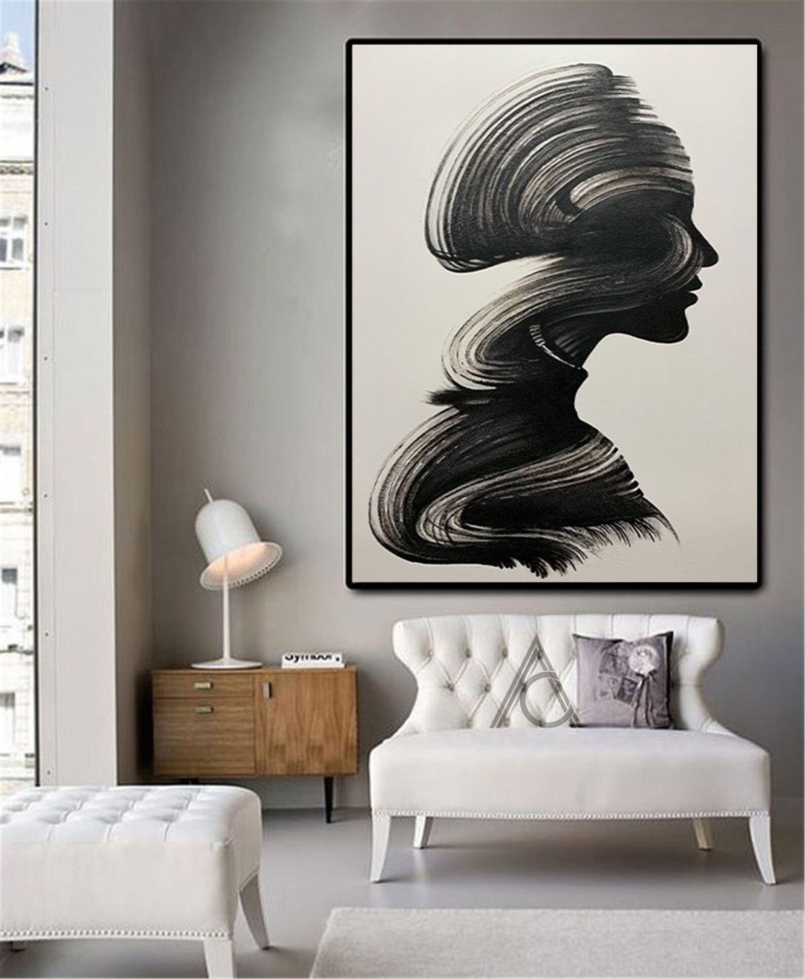 White and Black Painting Black Textured Wall Art White and Etsy