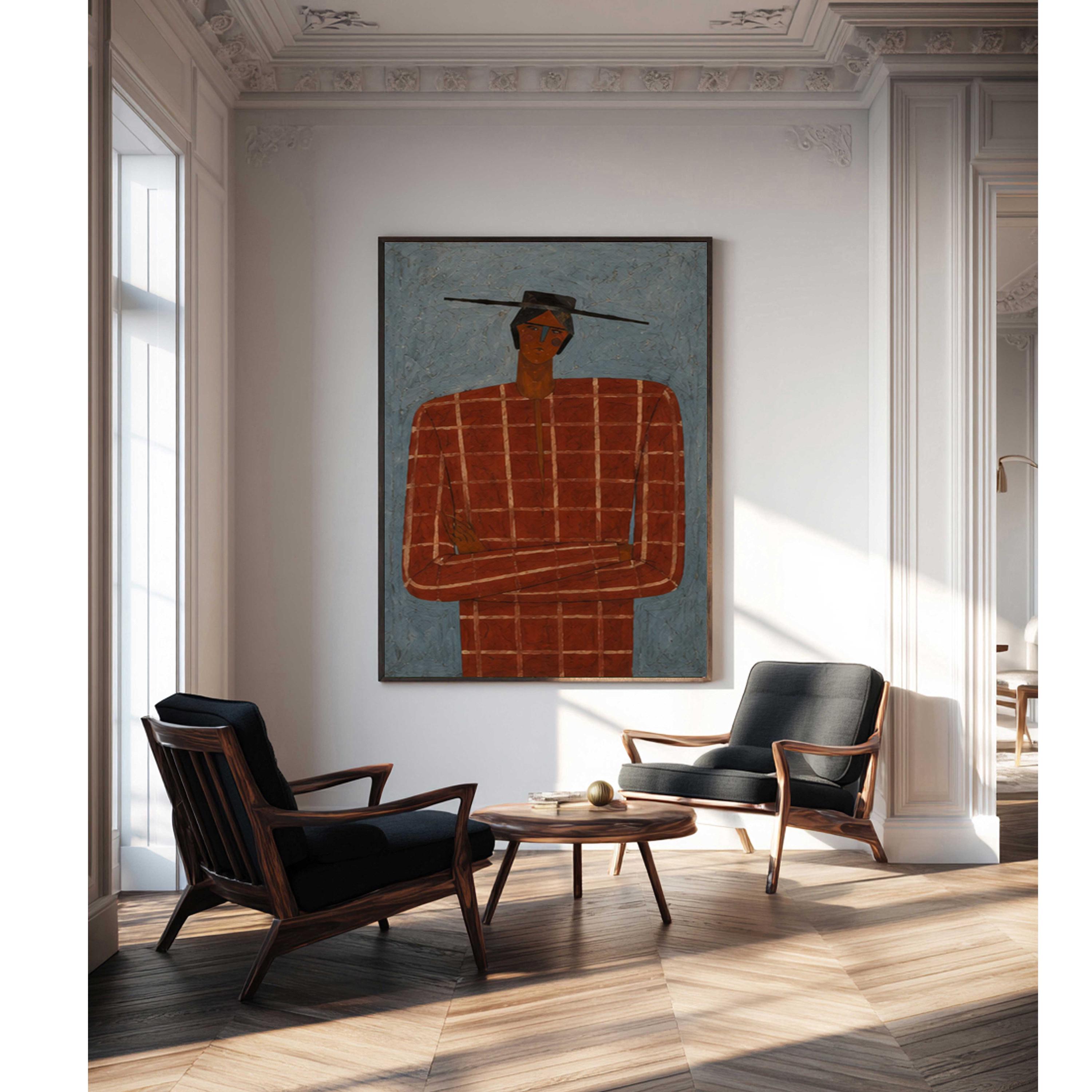 Retro Portrait Painting,large Abstract Woman Figure Painting Wabi Sabi ...