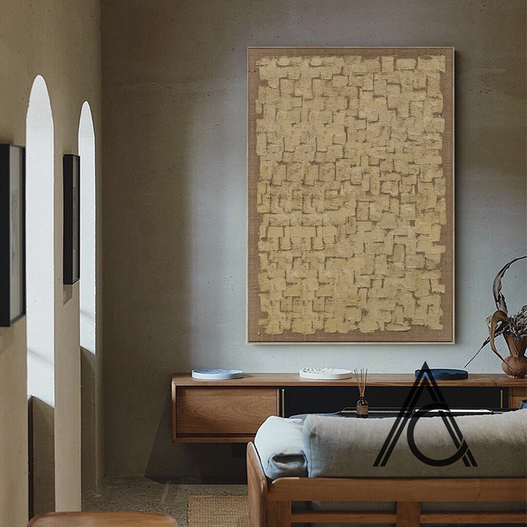 Brown Texture Wall Art on Canvas Brown Wall Art Brown Wabi-sabi Wall