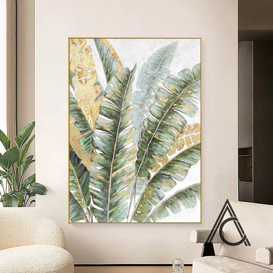 Banana Leaf Textured Art Tropical Painting Botanical Wall Art - Etsy