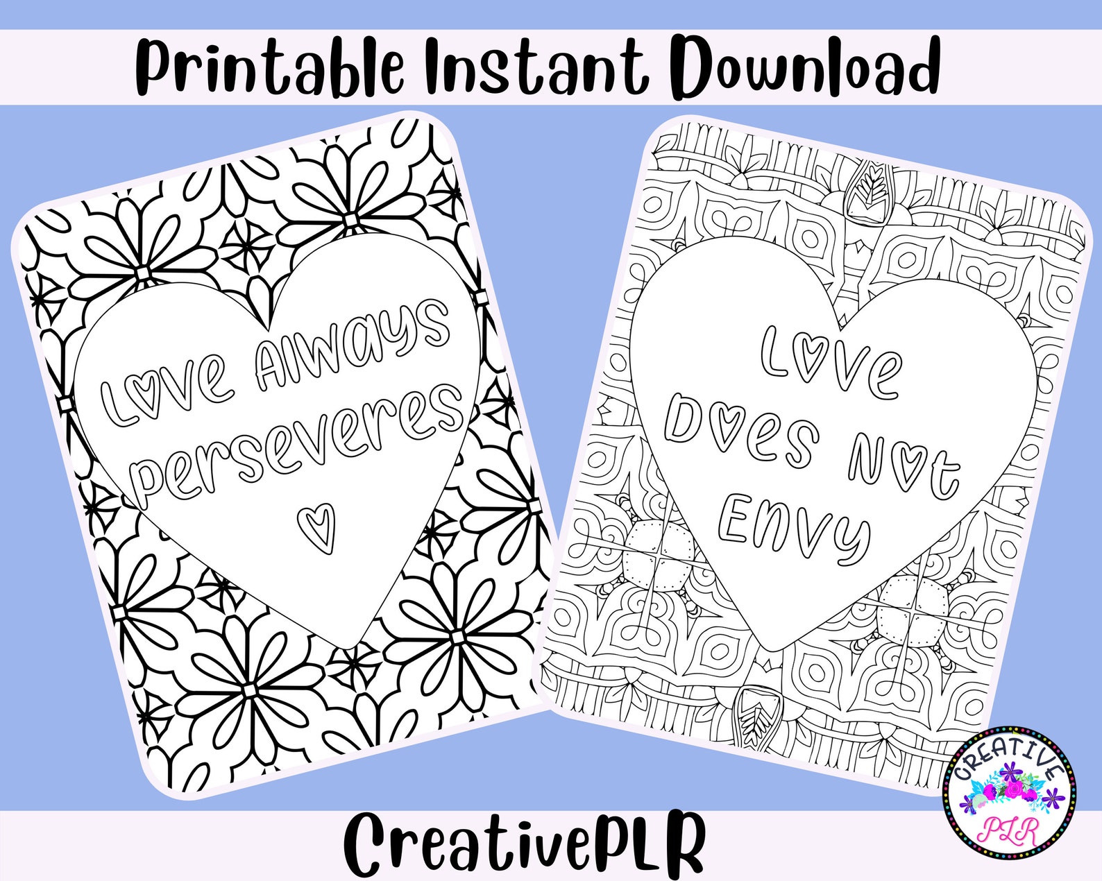 Love Quotes Coloring Pages 10 Printable Coloring Pages Instant Download ...