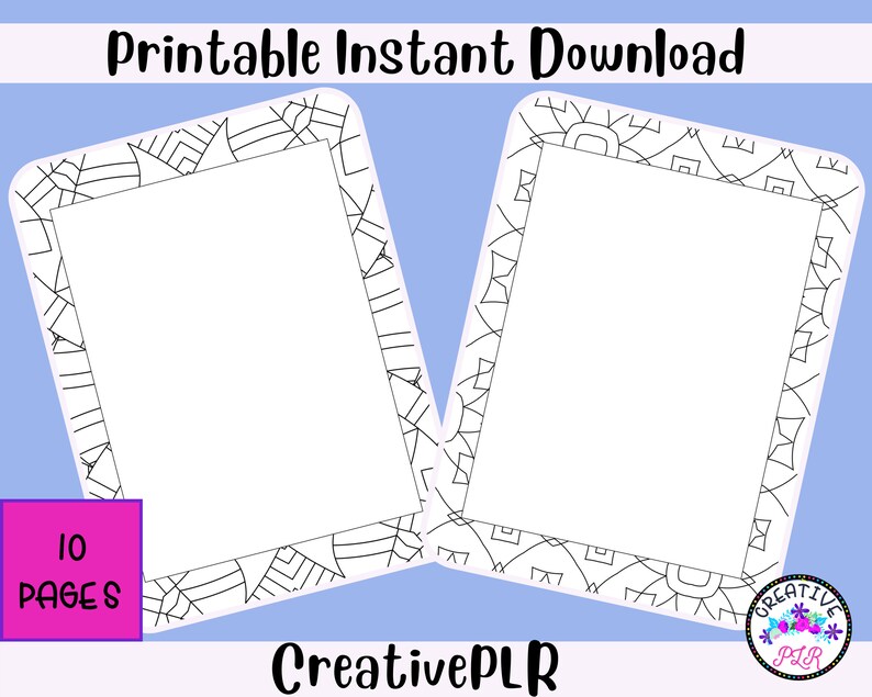 Rectangle Frame Coloring Pages 10 Printable Coloring Pages | Etsy