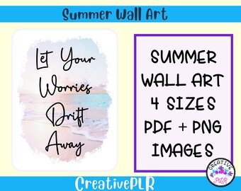 Arte de pared imprimible a la deriva / Arte decorativo de la pared / Arte de playa / Arte imprimible / Arte casero