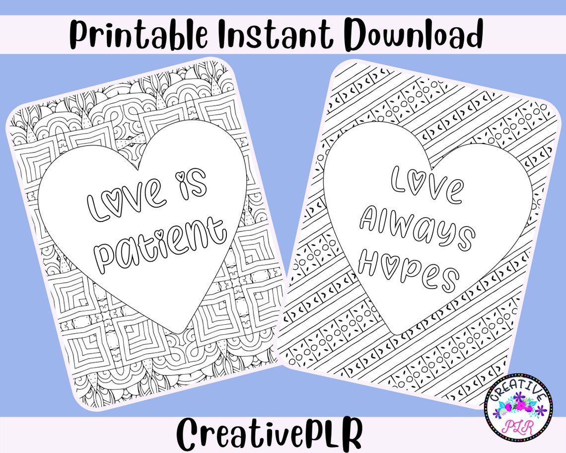 Love Quotes Coloring Pages | 10 Printable Coloring Pages | Instant ...