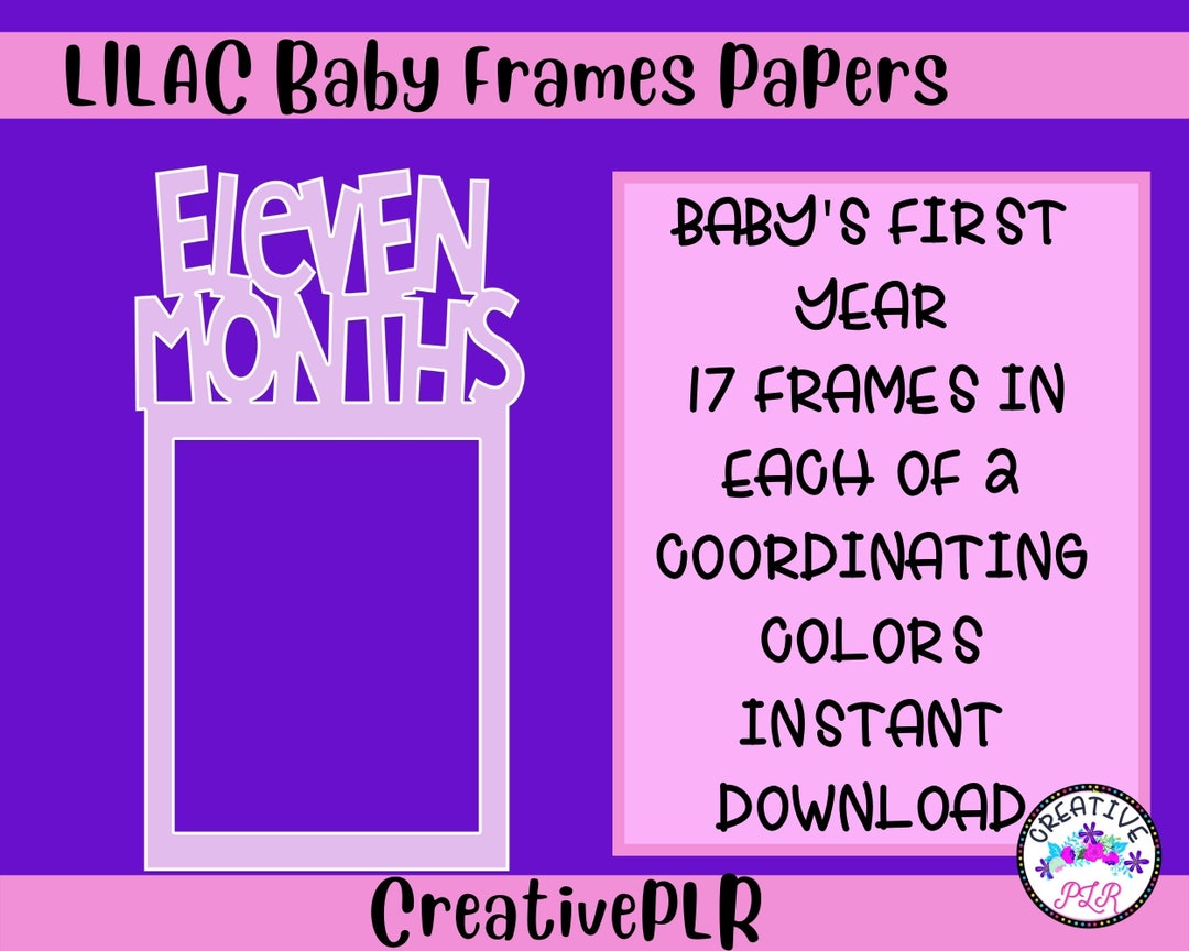Lilac Baby 1st Year Picture Frames Etsy