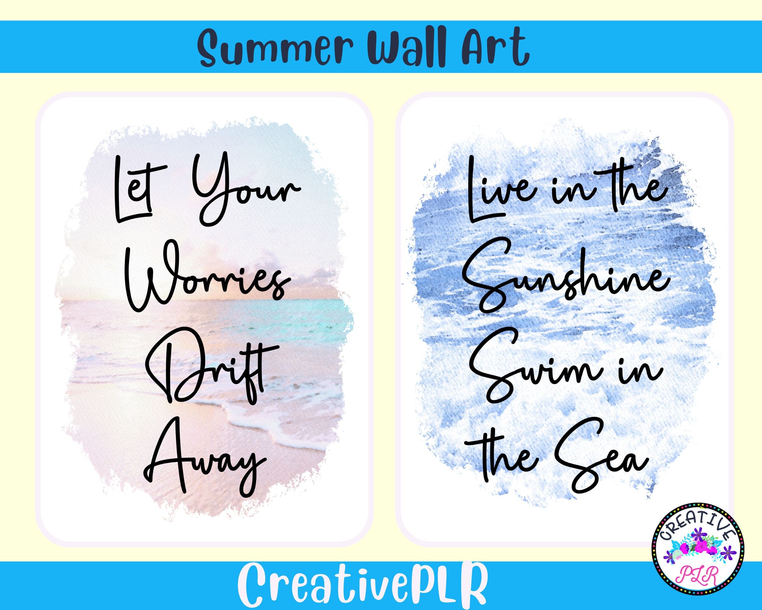 Summer Wall Art Bundle Printable Wall Art Decorative Wall Art Beach Art Printable Art Home Art ...