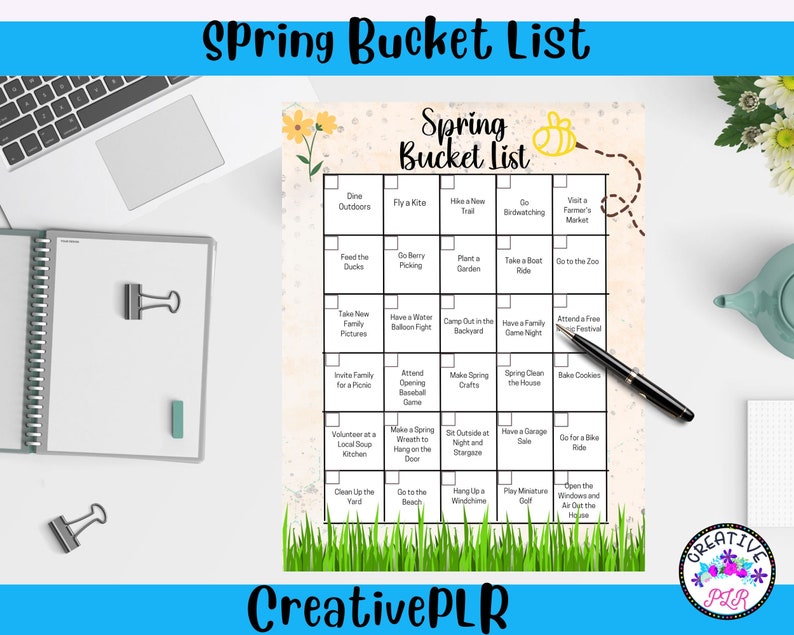 Spring Bucket List Visual Spring Bucket List - Etsy