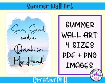 Arte de pared imprimible de sol y arena / Arte de pared decorativo / Arte de playa / Arte imprimible / Arte casero
