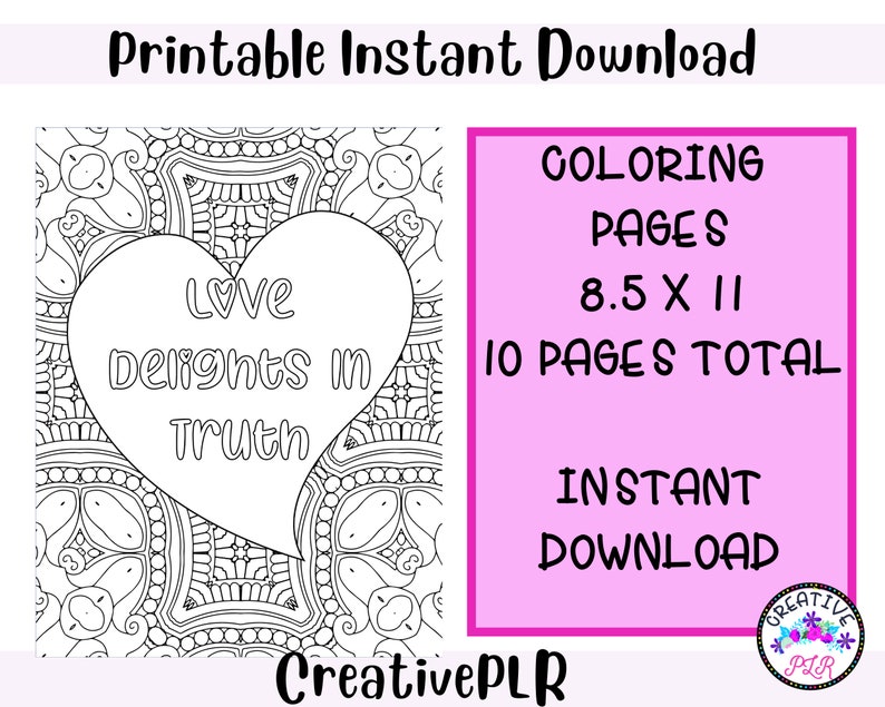 Love Quotes Coloring Pages 10 Printable Coloring Pages Instant Download ...