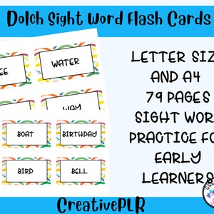 Sight Word Practice Flash Cards | Sight Word Review | Kids Printables | Dolch Sight Words