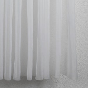Gardinen Vorhang Voile weiß halbtransparent mit Kräuselband Bleiband Fenster Wohnzimmer Schlafzimmer elegant modern verschiedene Größen Bild 9